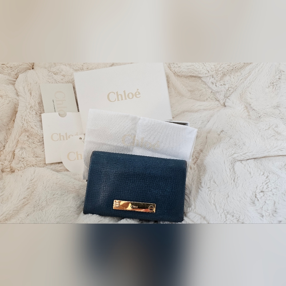 Chloé Navy Leather Wallet